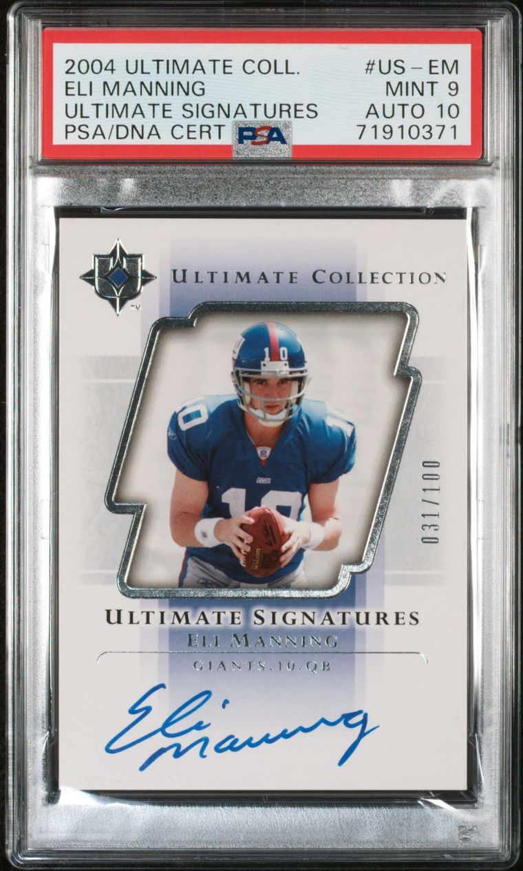 2004 Ultimate Collection Eli Manning Ultimate Signatures ROOKIE on Card Auto (31/100)