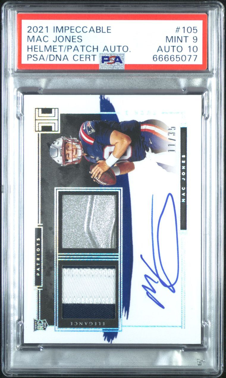 2021 Impeccable Mac Jones Helmet/Patch Auto MINT 9 #105 /35