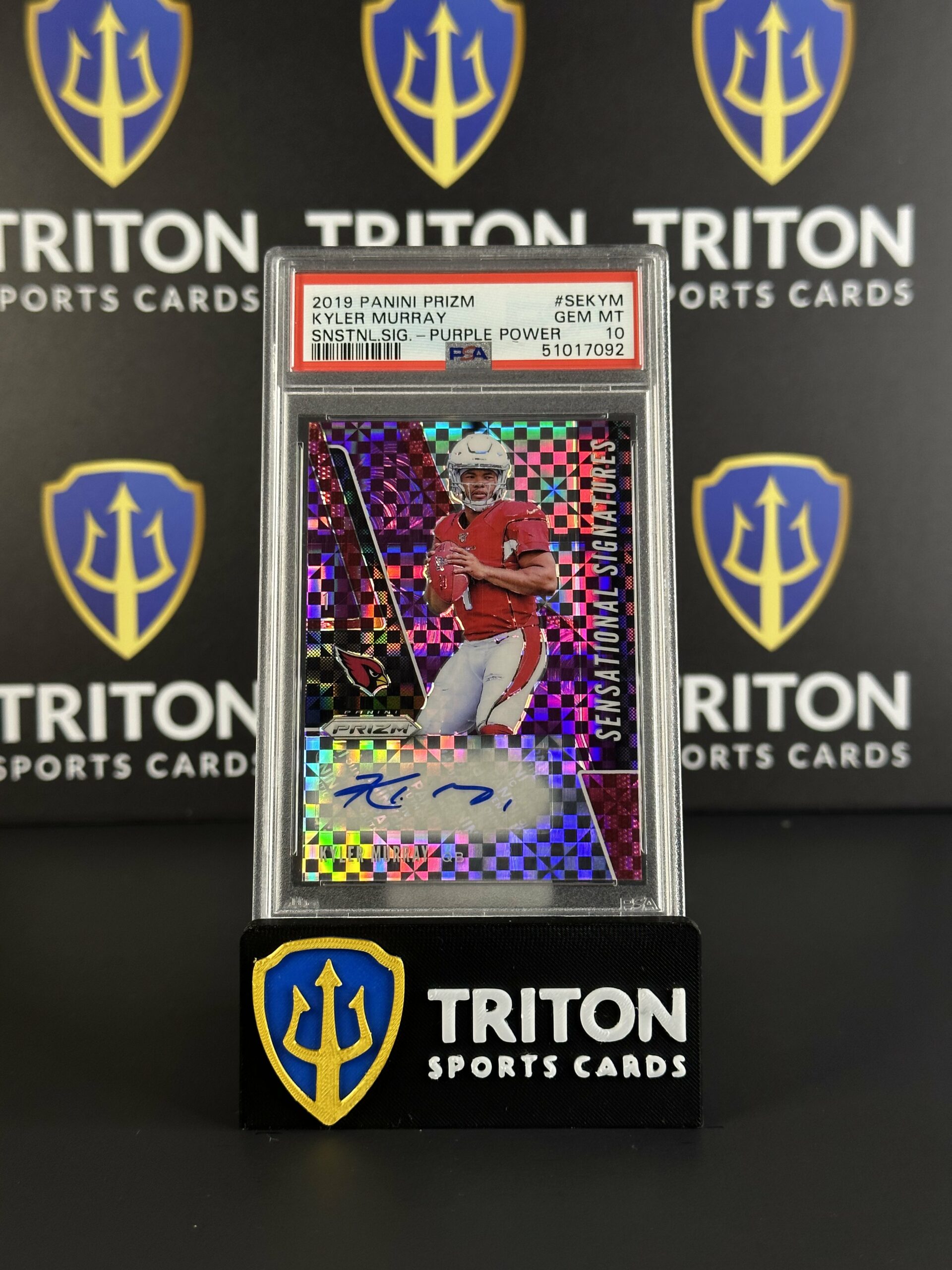 2019 Prizm Kyler Murray Sensational Signatures Purple Power (7/49) PSA Gem MT 10